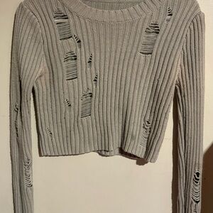 Distressed nude Crop Top